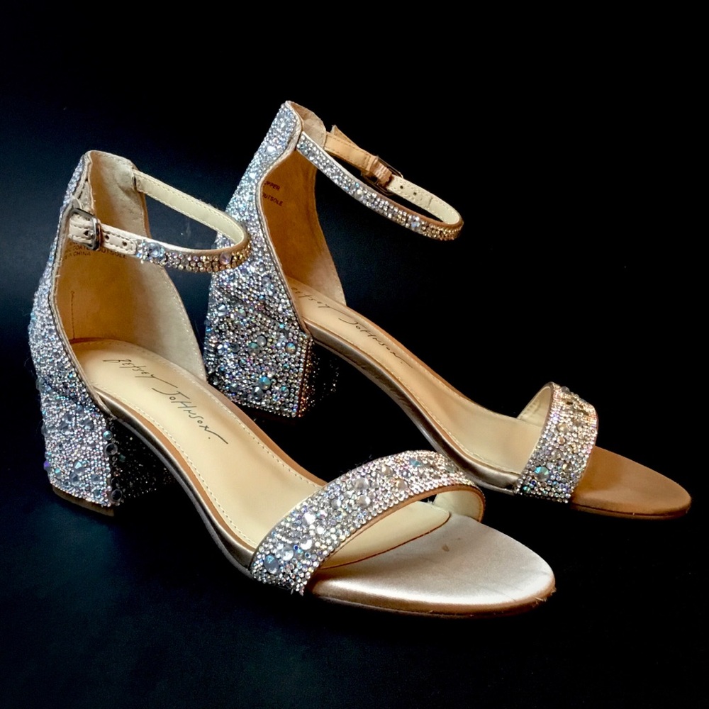 Blue by Betsey Johnson ‘Mari’ Heeled Sandals in Champagne - Picture 7 of 16